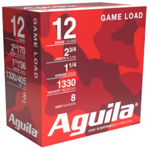 Aguila 1CHB1208 Birdshot High Velocity 12Gauge 2.75" 1 1/4oz 8Shot 25 Per Box/10 Case