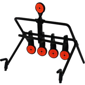 Birchwood Casey 47021 World of Targets Resetting Gallery 1.75" Rimfire Rifles/Handguns Black/Red 0.37" Thick Standing Works With Rimfire