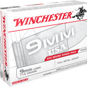 Winchester Ammo USA9W USA 9mm Luger 115 gr Full Metal Jacket 200 Per Box/5 Case