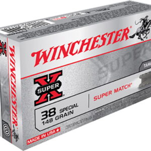 Winchester Ammo X38SMRP Super X 38 Special 148 gr Super Match Lead Semi Wadcutter 50 Per Box/10 Case