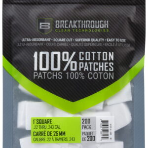 Breakthrough Clean BTCPS1200 Square Patches .22-243 Cal 200 pieces