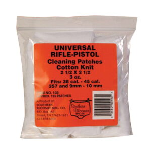 Southern Bloomer 103 Cleaning Patches Cotton 2.50" x 2.50" 130 Per Bag Rifle/Handgun