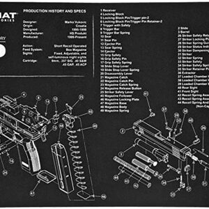TekMat TEKR17XD Springfield Armory XD Cleaning Mat Springfield XD Parts Diagram 11" x 17"