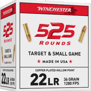 Winchester Ammo 22LR525HP USA 22 LR 36 gr Copper Plated Hollow Point 525 Per Box/10 Case *Bulk
