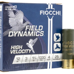 Fiocchi 123HV4 Field Dynamics High Velocity 12Gauge 3" 1 3/4oz 4Shot 25 Per Box/10 Case