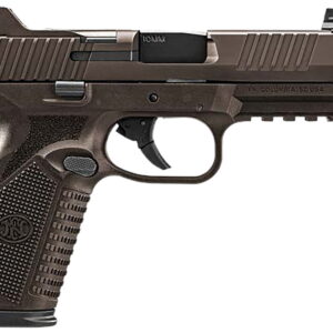 FN 66-101953 510 Tactical 10mm 22+1 4.71" Black Steel Threaded Barrel, Bronze PVD Optic Cut/Serrated Stainless Steel Slide & Polymer Frame With Picatinny Rail, Interchangeable Backstrap Grip