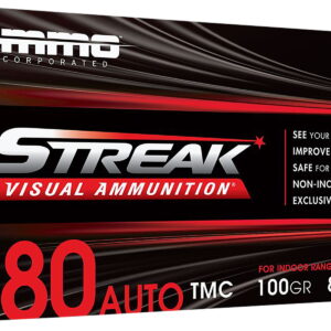 Ammo Inc 380100TMCSTRKRED50 Streak Visual (RED) 380ACP 100gr Total Metal Case 50 Per Box/20 Case