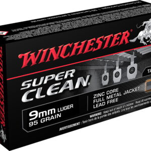 Winchester Ammo W9MMLF Super Clean 9mm Luger 95 gr Lead Free Full Metal Jacket 50 Per Box/10 Case