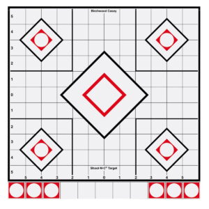 Birchwood Casey 34219 Shoot-N-C Reactive Target Self-Adhesive Adhesive Paper White/Red 5-Diamond Includes Pasters 5 Pack