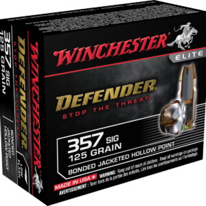 Winchester Ammo S357SPDB Defender 357 Sig 125 gr Bonded Jacket Hollow Point 20 Per Box/10 Case