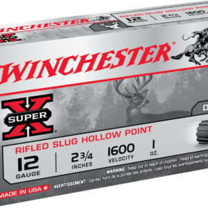 Winchester Ammo X12RS15 Super X 12 Gauge 2.75" 1 oz Rifled Slug Shot 5 Per Box/50 Case