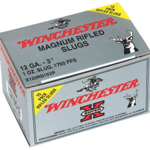 Winchester Ammo X123RS15VP Super X 12 Gauge 3" 1 oz Rifled Slug Shot 15 Per Box/10 Case