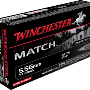 Winchester Ammo S556M Match 5.56x45mm NATO 77 gr Sierra MatchKing BTHP 20 Per Box/10 Case