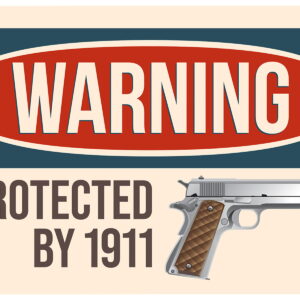 TekMat TEK42WARNING1911 Warning Protected By 1911 Door Mat 25" x 42"