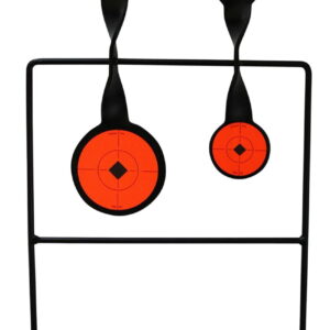 Birchwood Casey 46422 World of Targets Duplex Rimfire Pistol/Rifle AR500 Steel Black/Orange Bullseye Illustration Impact Enhancement Motion