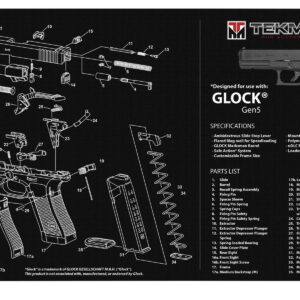TekMat TEKR17GLOCKG5 Glock Gen5 Cleaning Mat Glock Gen5 Parts Diagram 11" x 17"