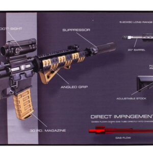 TekMat TEKR44AR15WPD AR-15 Weapons Platform Design Ultra 44 Cleaning Mat AR-15 Weapons Platform Diagram 15" x 44"