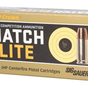 Sig Sauer E9MMA3COMP50 Match Elite Competition 9mm Luger 147 gr V Crown Jacketed Hollow Point 50 Per Box/20 Case