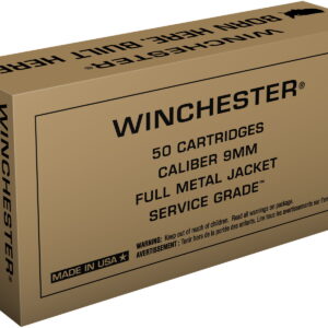 Winchester Ammo SG9W Service Grade 9mm Luger 115 gr Full Metal Jacket 50 Per Box/10 Case