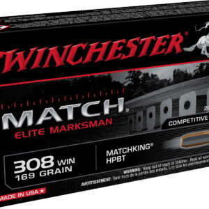 Winchester Ammo S308M2 Match Elite Marksman 308 Win 169 gr Sierra MatchKing BTHP 20 Per Box/10 Case