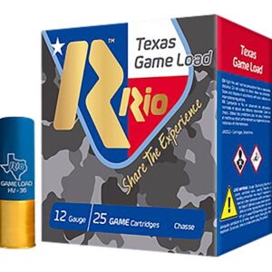 Rio Ammunition TGHV368TX Texas Game Load High Velocity 12 Gauge 2.75" 1 1/4 oz 8 Shot 25 Per Box/10 Case