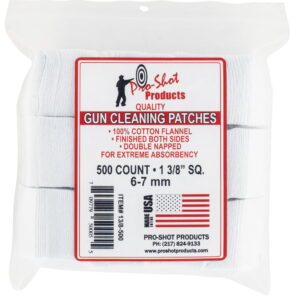 Pro-Shot 138500 Cleaning Patches 6mm/7mm 1.38" Cotton Flannel 500 Per Pkg