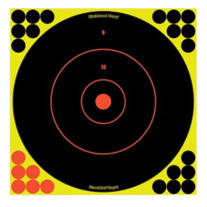 Birchwood Casey 34022 Shoot-N-C Reactive Target Self-Adhesive Paper Muzzleloader/Shotgun Black/Yellow 200+ yds 12" Bullseye Includes Pasters 12 PK