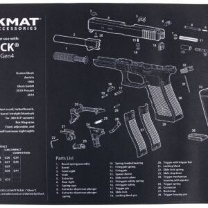 TekMat TEKR17GLOCKG4 Glock Gen4 Cleaning Mat Glock Gen4 Parts Diagram 11" x 17"