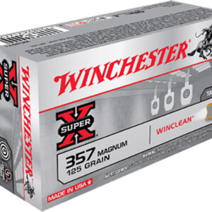 Winchester Ammo WC3571 Super X 357 Mag 125 gr Winclean Brass Enclosed Base 50 Per Box/10 Case