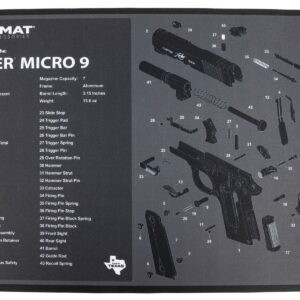 TekMat TEKR17KIMBERMCR9 Kimber Micro 9 Cleaning Mat Kimber Micro 9 Parts Diagram 11" x 17"