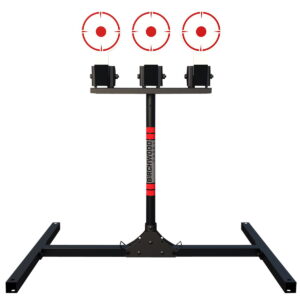 Birchwood Casey 3TPR 3 Spring Loaded Self Resting Targets Plate Rack Black/Red AR500 Steel 0.37" Thick Standing
