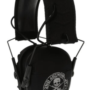 Walker's GWPRSEMFS2A Razor Slim Electronic Freedom Muff 23 dB Over the Head Black With Distressed 2nd Amendment Polymer