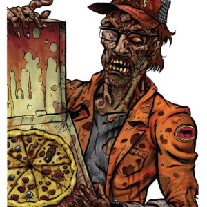 Birchwood Casey 35650 Darkotic Special Delivery Zombie Pizza Delivery Paper Hanging Universal 12" x 18" Multi-Color Impact Enhancement Splatter 8 Per Pkg