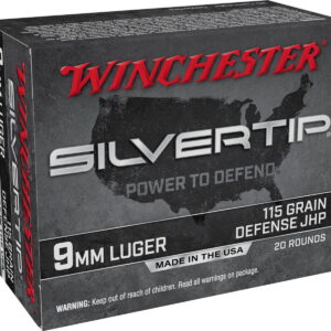 Winchester Ammo W9MMST Silvertip 9mm Luger 115 gr Silvertip Jacket Hollow Point 20 Per Box/10 Case