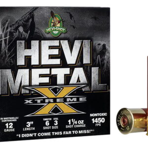 HEVI-Shot HS38126 HEVI-Metal Extreme 12 Gauge 3" 1 1/4 oz Steel/ Tungsten 6/3 Shot 25 Per Box/10 Case