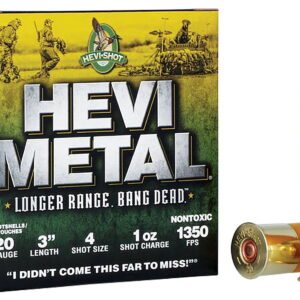 HEVI-Metal HS39004 HEVI-Metal Longer Range 20 Gauge 3" 1 oz 4 Shot 25 Per Box/10 Case