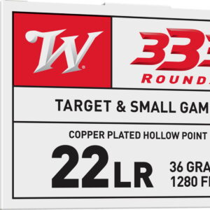 Winchester Ammo 22LR333HP USA 22 LR 36 gr Copper Plated Hollow Point 333 Per Box/10 Case