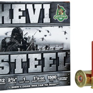 HEVI-Shot HS61221 HEVI-Steel 12 Gauge 2.75" 1 1/8 oz 1 Shot 25 Per Box/10 Case