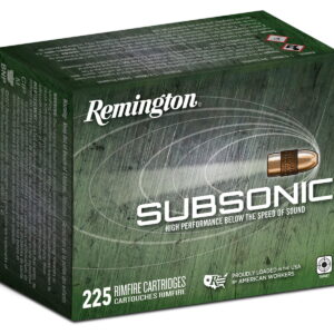 Remington Ammunition 21249 Subsonic Rimfire 22 LR 40 gr Hollow Point 225 Per Box/10 Cs