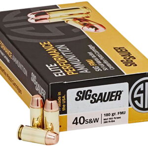 Sig Sauer E40SB250 Elite Ball 40 S&W 180 gr Full Metal Jacket 50 Per Box/20 Case