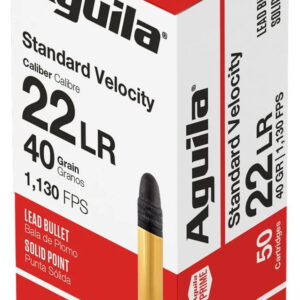 Aguila 1B220332 Standard Rimfire 22LR 40gr Lead Solid Point 50 Per Box/40 Case
