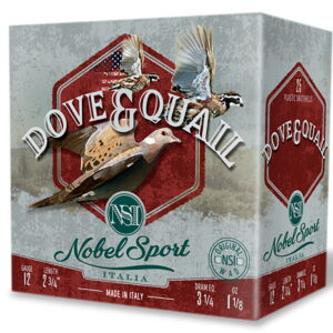 Nobel/eurosports Llc ANSF128 Dove & Quail 12Gauge 2.75" 1 1/8oz 8Shot 25 Per Box/10 Case