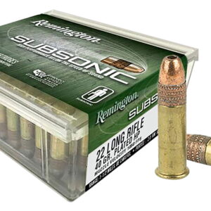 Remington Ammunition 21137 Subsonic Rimfire 22 LR 40 gr Hollow Point 100 Per Box/50 Cs