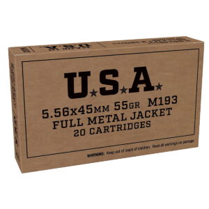 Winchester Ammo SGM193KW USA 5.56x45mm NATO 55 gr Full Metal Jacket 20 Per Box/50 Case