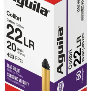 Aguila 1B220337 Colibri Rimfire 22LR 20gr Lead 50 Per Box/20 Case