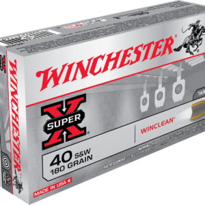 Winchester Ammo WC402 Super X 40 S&W 180 gr Winclean Brass Enclosed Base 50 Per Box/10 Case