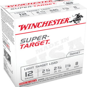 Winchester Ammo TRGT128 Super-Target Light Target 12 Gauge 2.75" 1 1/8 oz 8 Shot 25 Per Box/10 Case