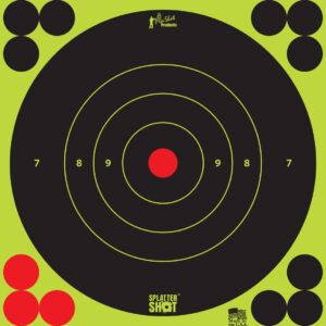 Pro-Shot 6BGREEN12PK SplatterShot Black/Green Self-Adhesive Paper Impact Enhancement 6" Bullseye 72 Targets/12 Sheets Includes Pasters