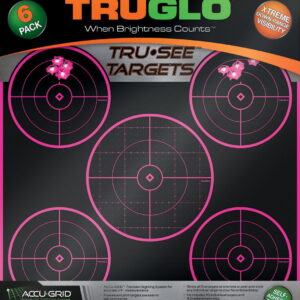 TruGlo TG11P6 Tru-See Splatter Target Black/Pink Self-Adhesive Heavy Paper Universal Yes Impact Enhancement Pink 6 Pack Includes Pasters