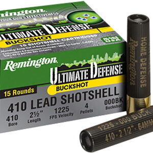 Remington Ammunition 20697 Ultimate Defense Buckshot 410 Gauge 2.50" 000 Buck Shot 15 Per Box/10 Cs